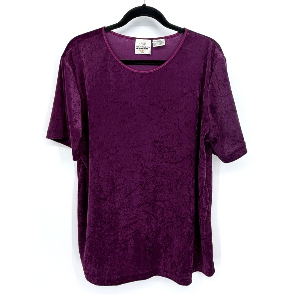 TR Bentley Crushed Velvet Plum Purple Top Plus 1XL Academia Soft Goth Whimsigoth